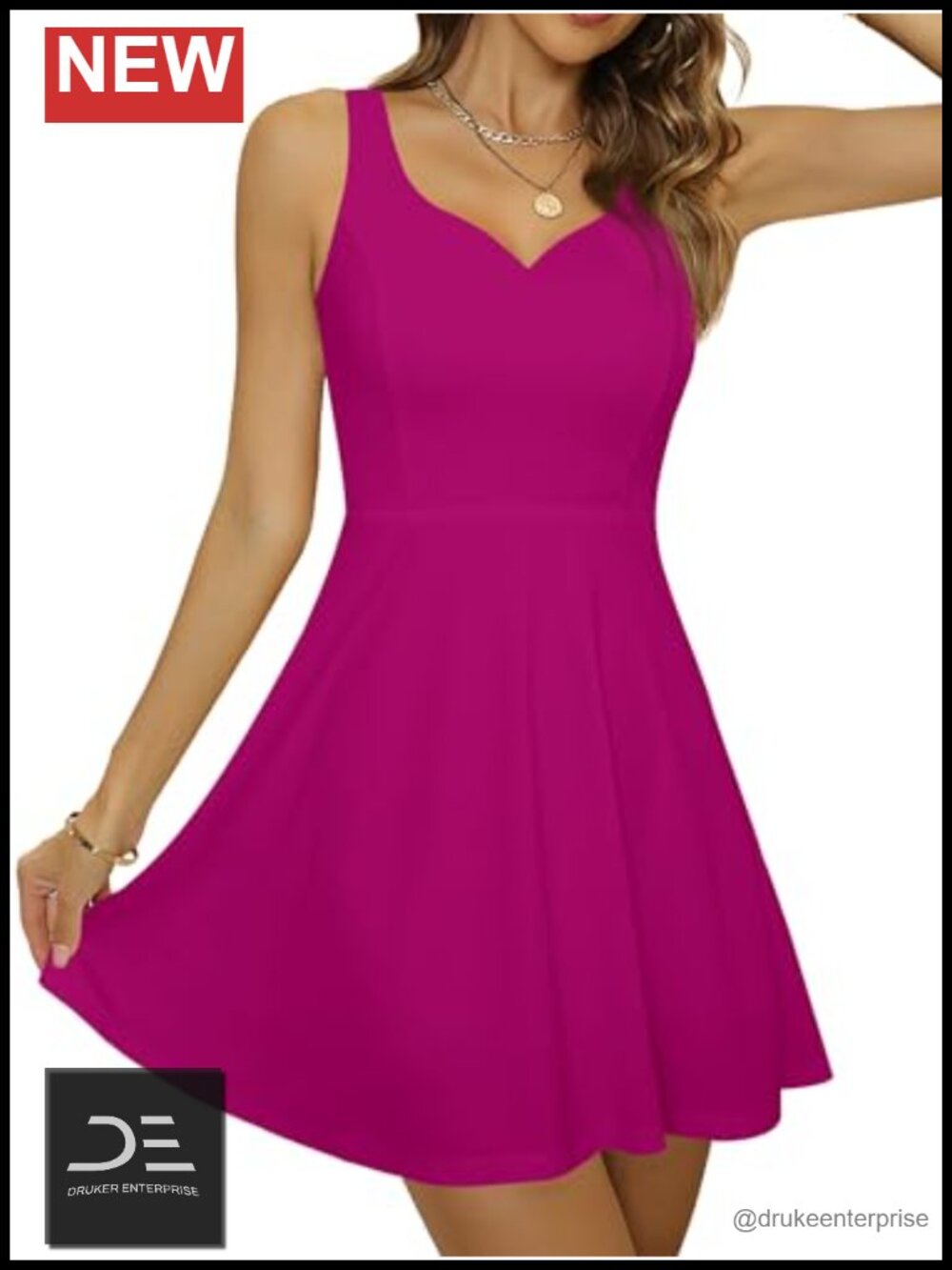 Sleeveless Sweetheart Neck Fit and Flared A-Line Swing Cocktail Mini Tank Dress
